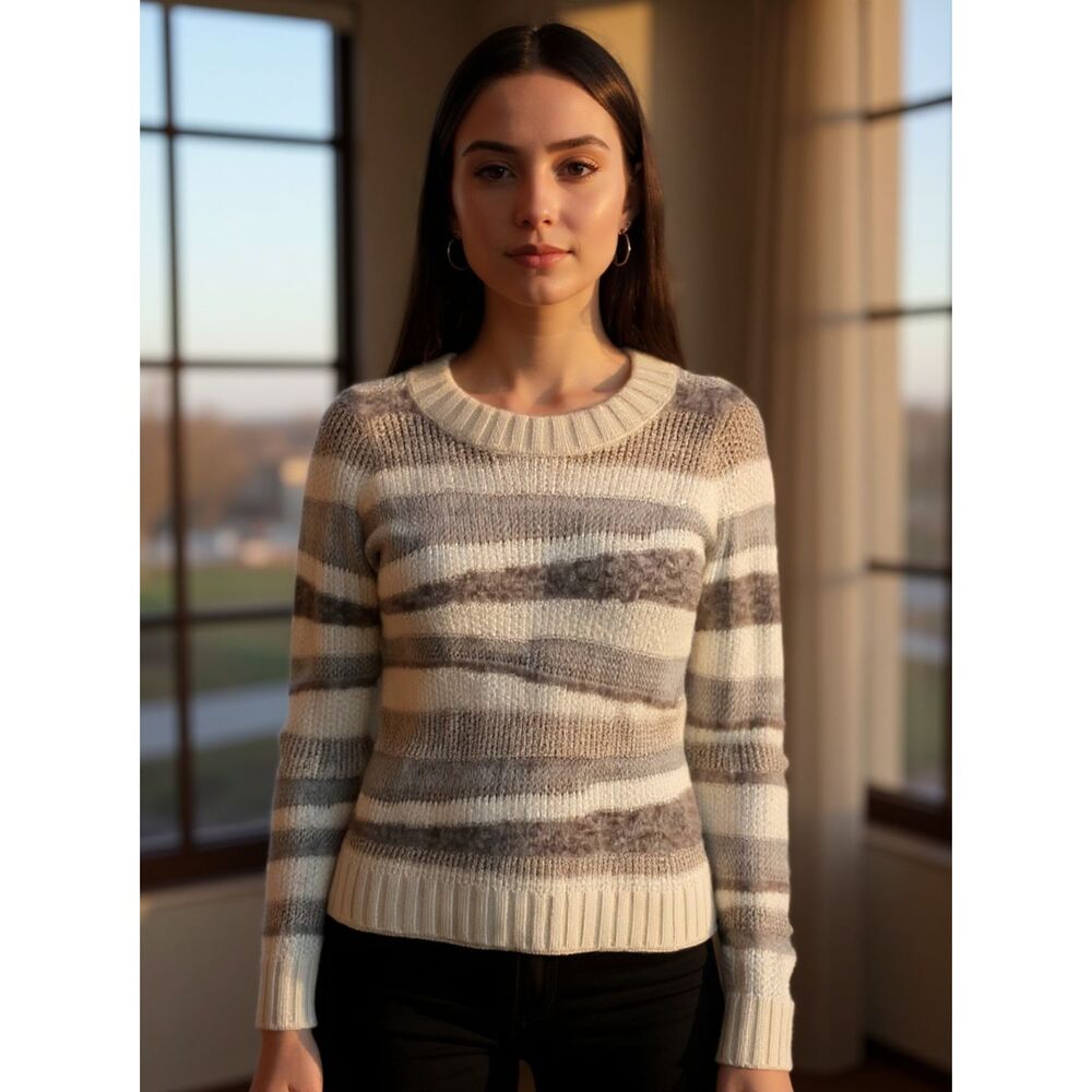 Vintage Club Monaco Colorblock Knit Sweater Alpaca Wool Mohair Small